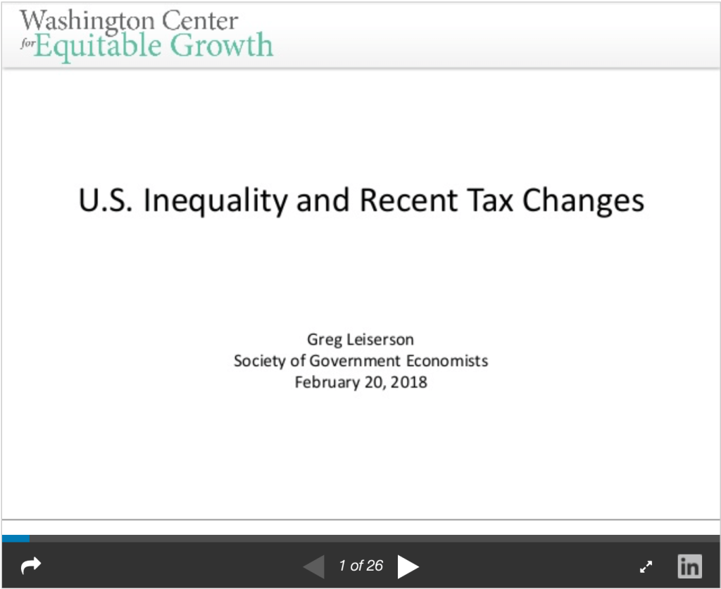 Presentation: U.S. Inequality and Recent Tax Changes