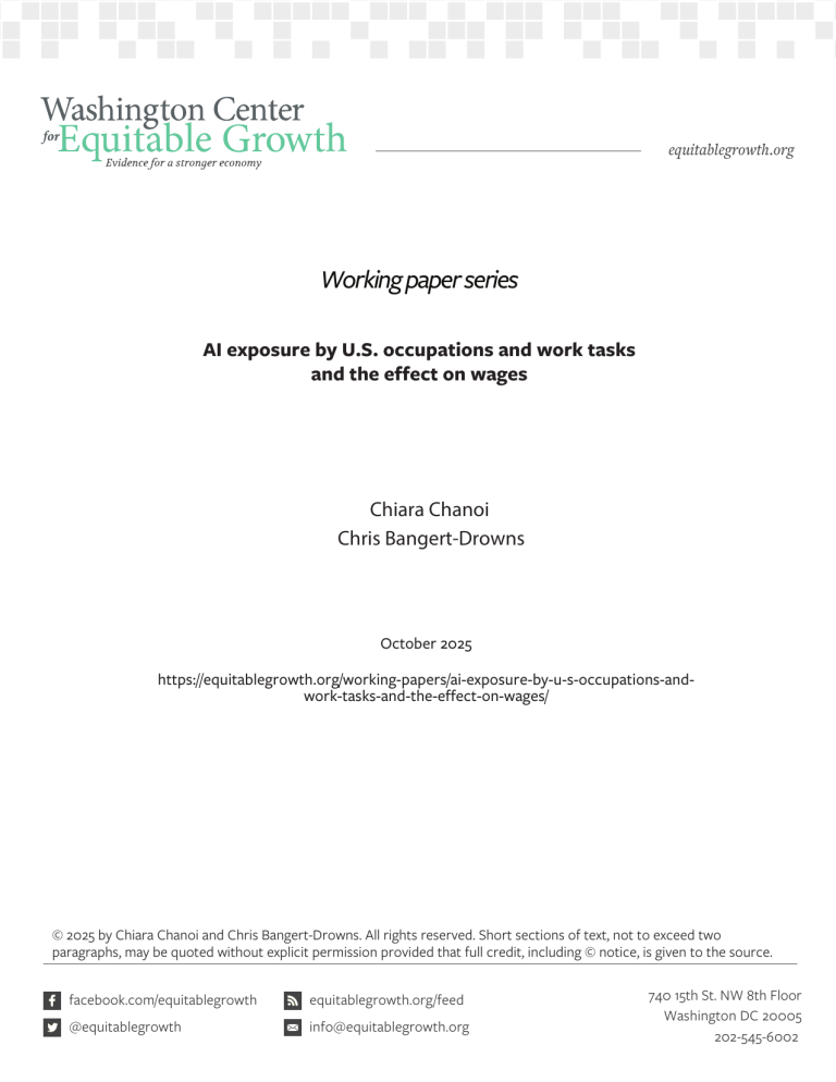 AI exposure by U.S. occupations and work tasks and the effect on wages