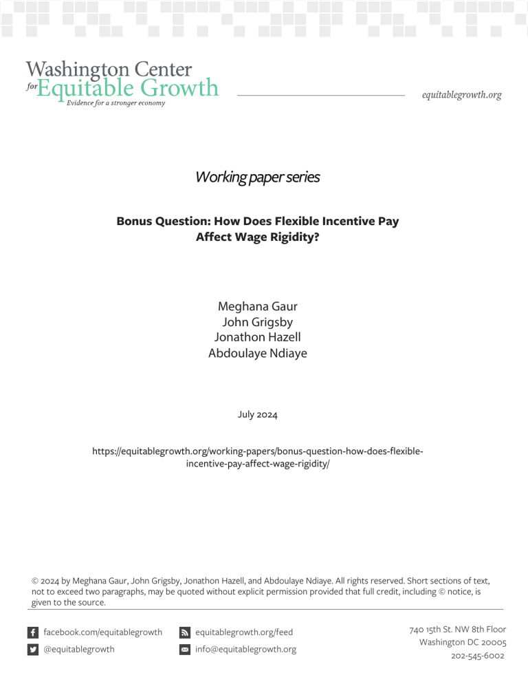 Bonus Question: How Does Flexible Incentive Pay Affect Wage Rigidity?