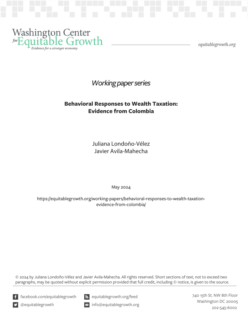 Behavioral Responses to Wealth Taxation: Evidence from Colombia