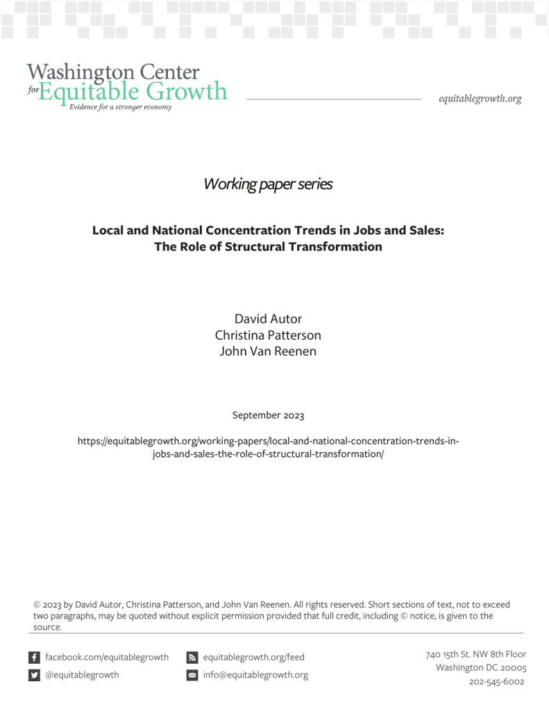 Local and National Concentration Trends in Jobs and Sales: The Role of Structural Transformation
