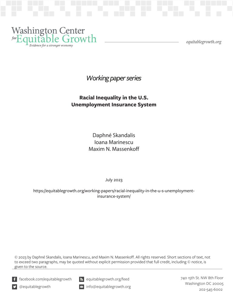 Racial Inequality in the U.S. Unemployment Insurance System