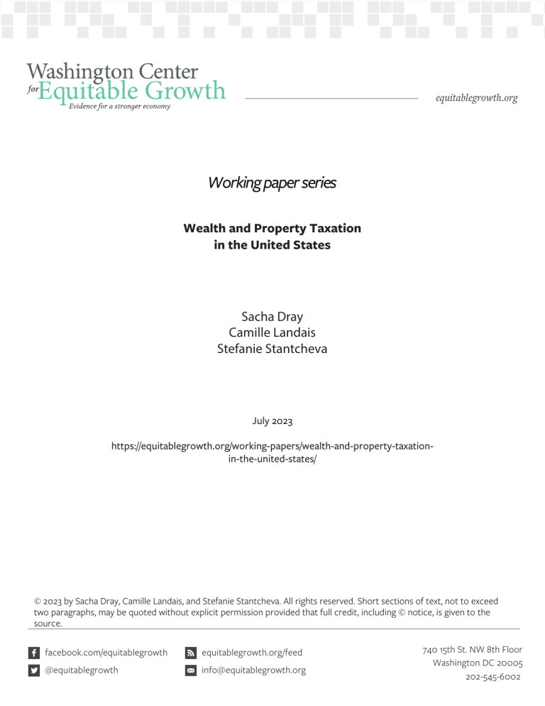 Wealth and Property Taxation in the United States