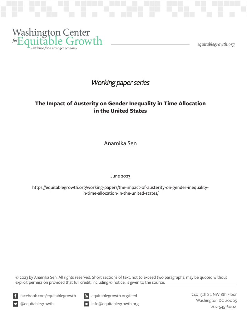 The Impact of Austerity on Gender Inequality in Time Allocation in the United States
