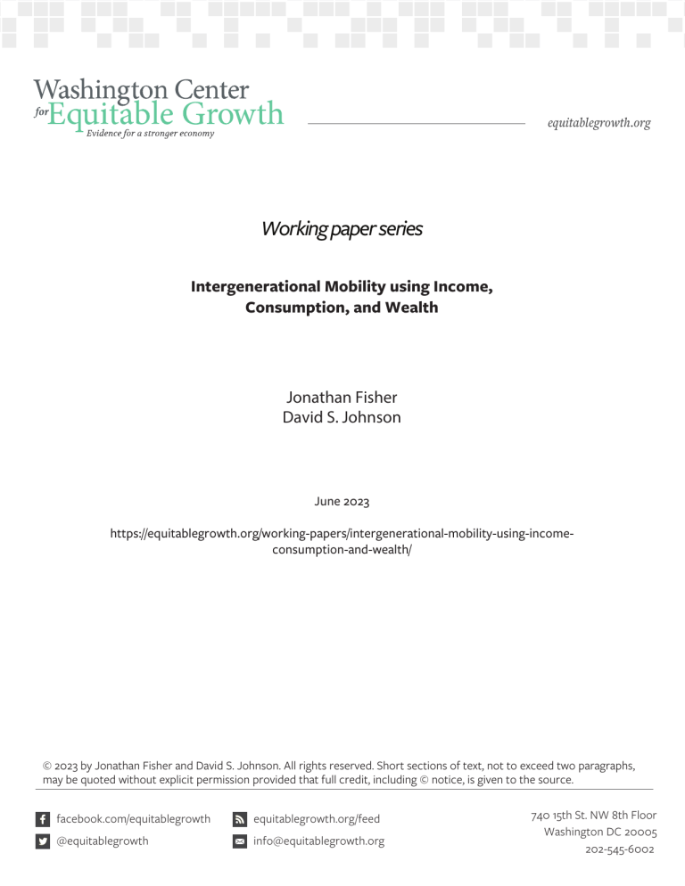 Intergenerational Mobility using Income, Consumption, and Wealth