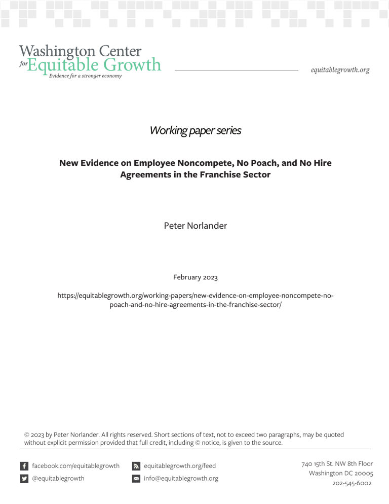 New Evidence on Employee Noncompete, No Poach, and No Hire Agreements in the Franchise Sector