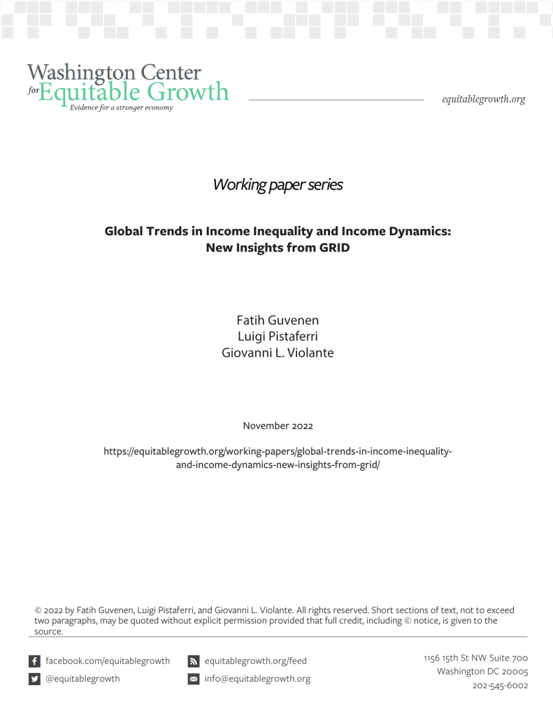 Global Trends in Income Inequality and Income Dynamics: New Insights from GRID