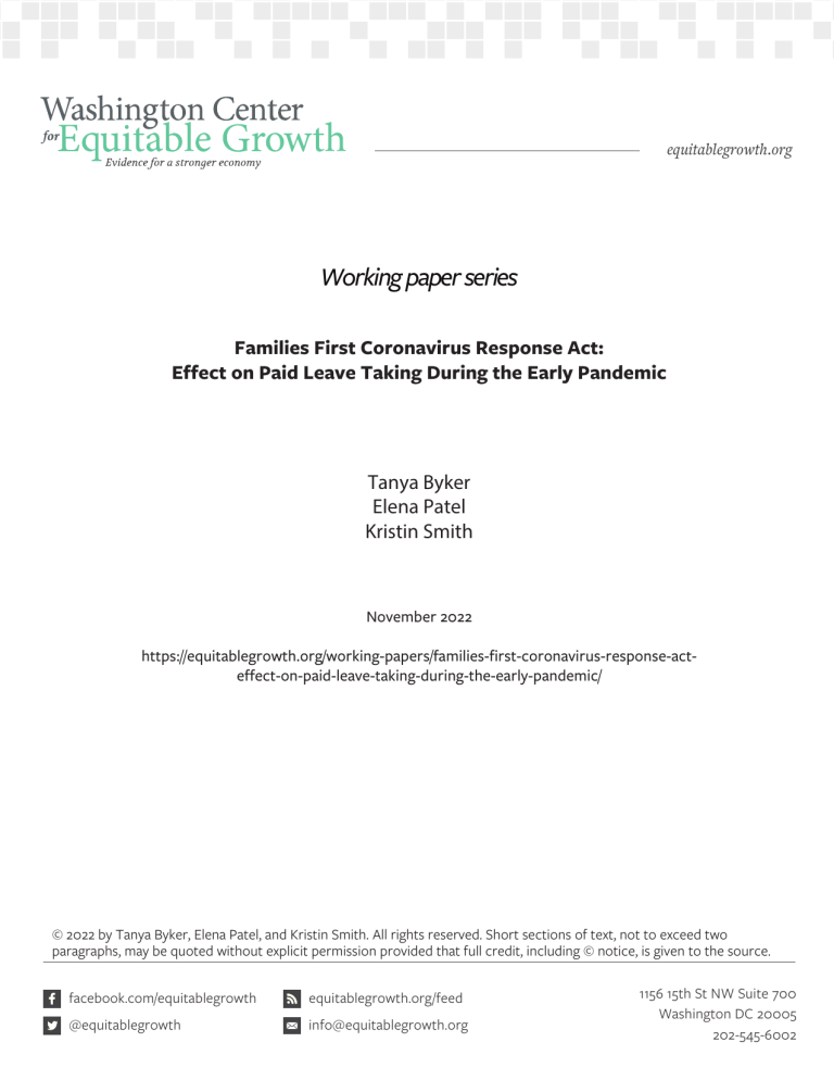 Families First Coronavirus Response Act: Effect on Paid Leave Taking During the Early Pandemic