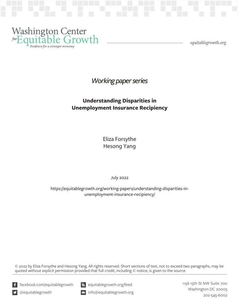 Understanding Disparities in Unemployment Insurance Recipiency