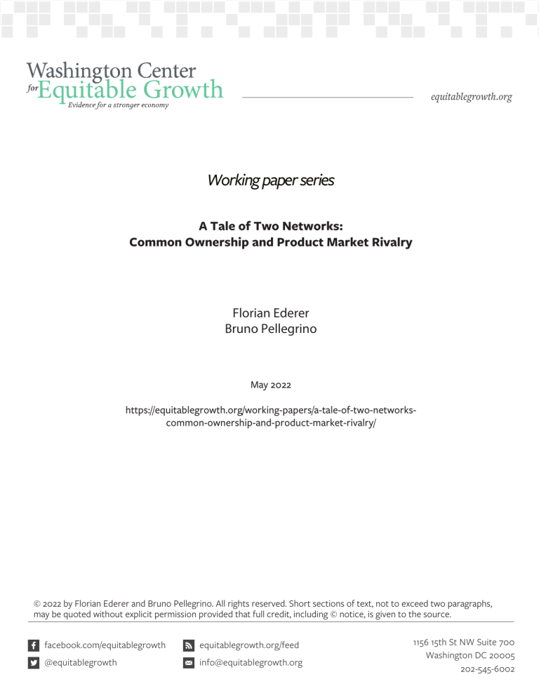 A Tale of Two Networks: Common Ownership and Product Market Rivalry