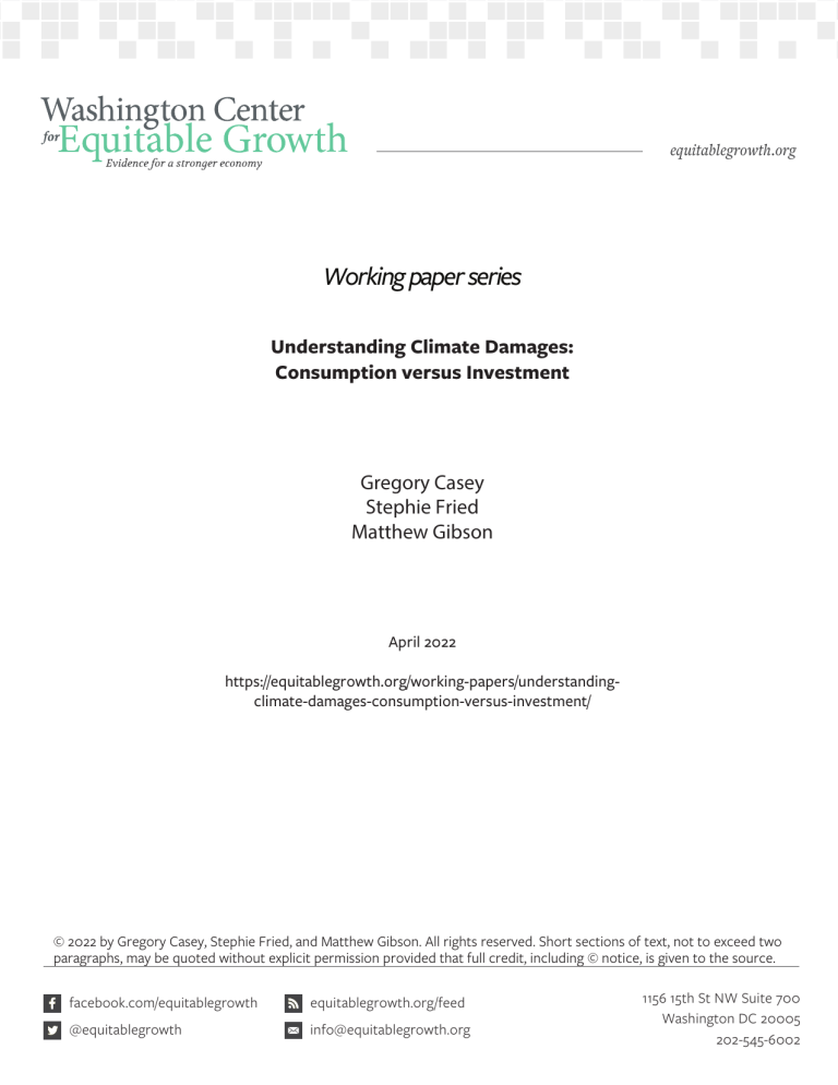 Understanding Climate Damages: Consumption versus Investment