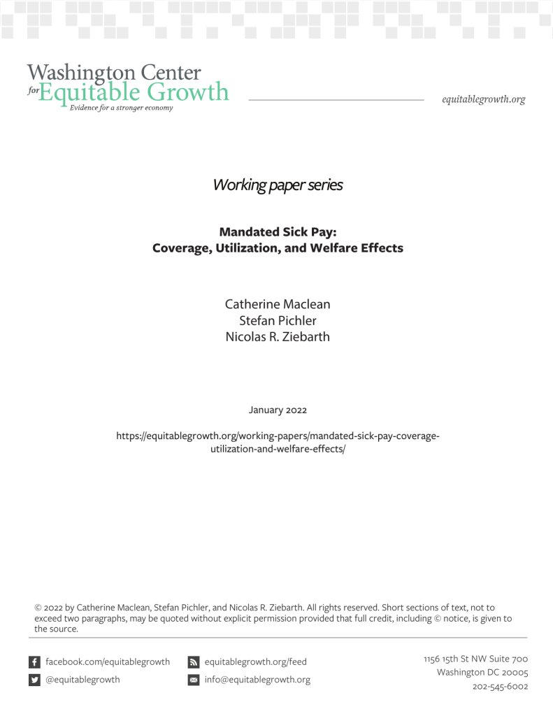 Mandated Sick Pay: Coverage, Utilization, and Welfare Effects
