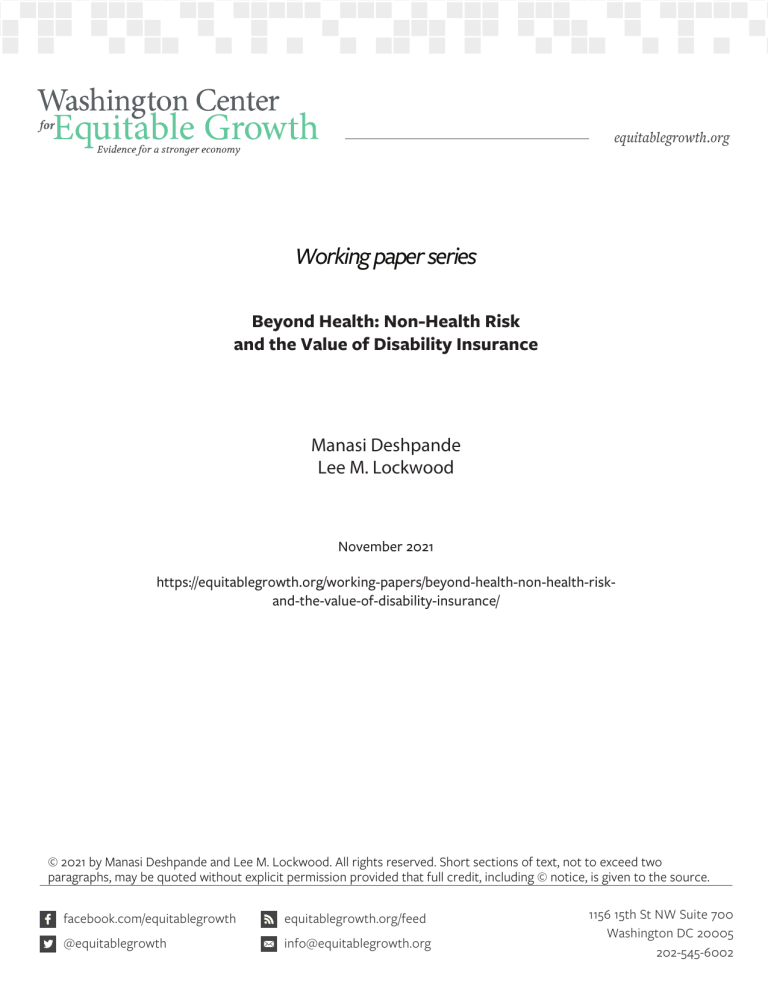 Beyond Health: Non-Health Risk and the Value of Disability Insurance