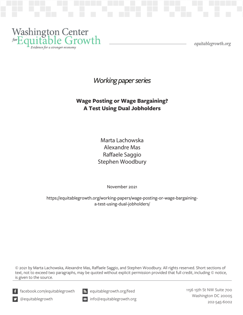 Wage Posting or Wage Bargaining? A Test Using Dual Jobholders
