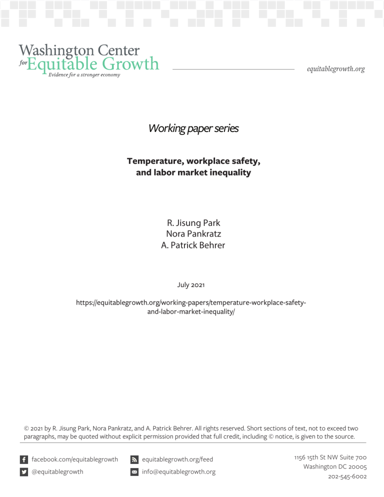 Temperature, workplace safety, and labor market inequality