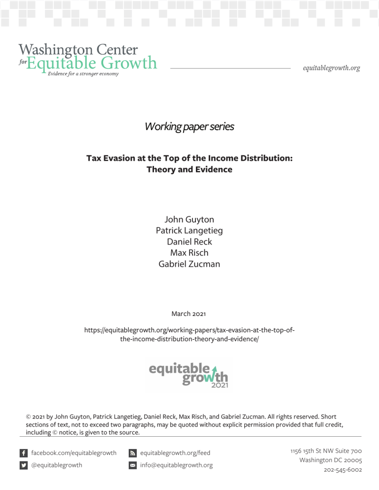 Tax Evasion at the Top of the Income Distribution: Theory and Evidence