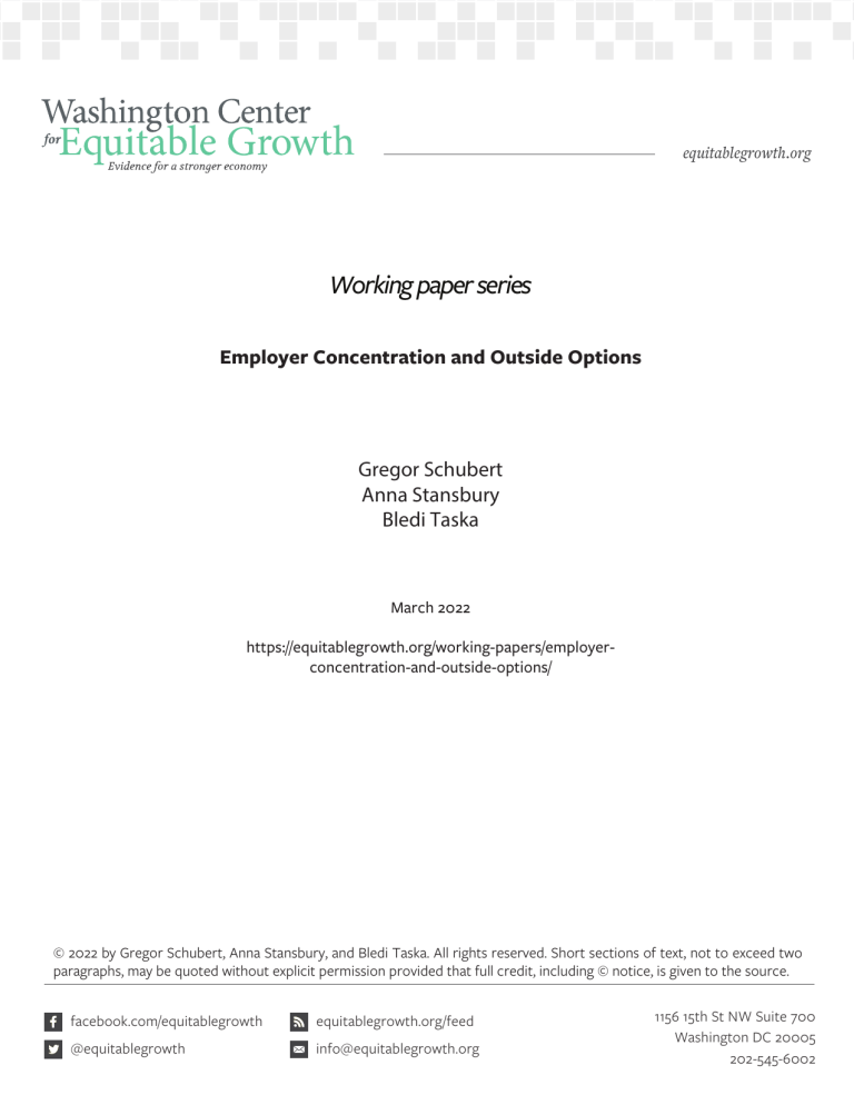 Employer Concentration and Outside Options