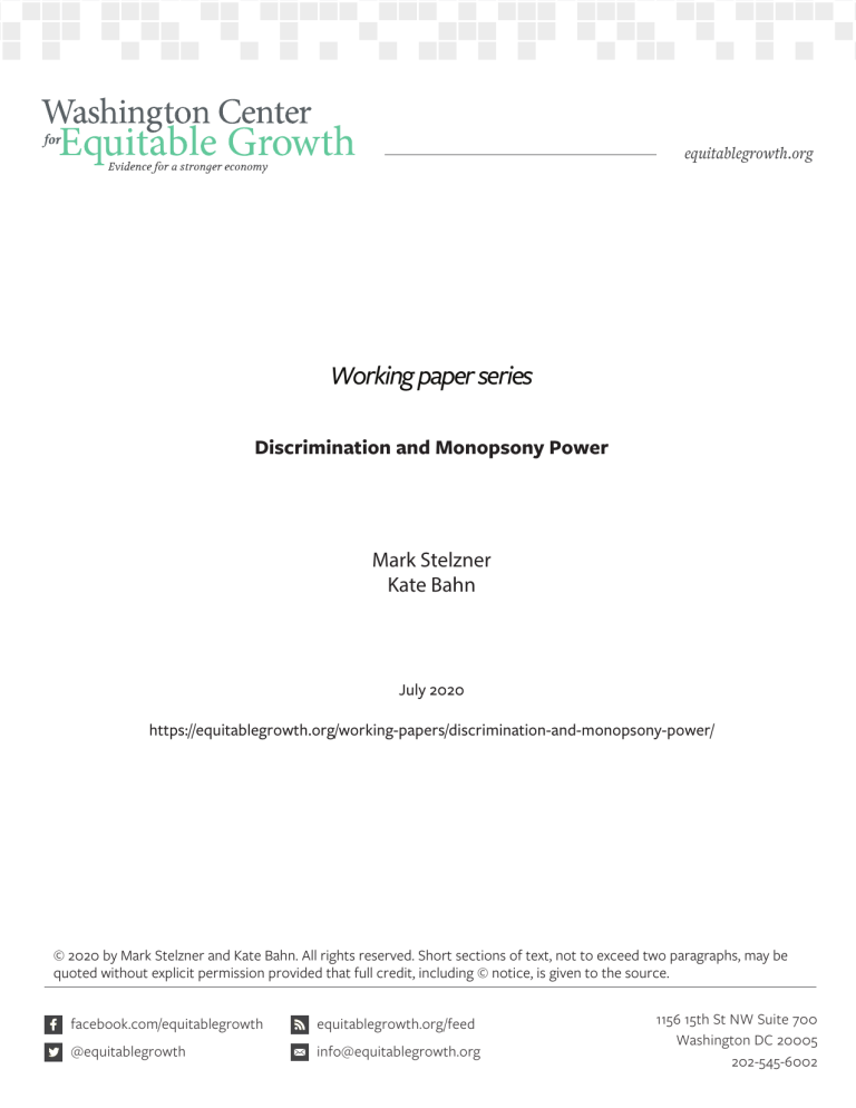 Discrimination and Monopsony Power