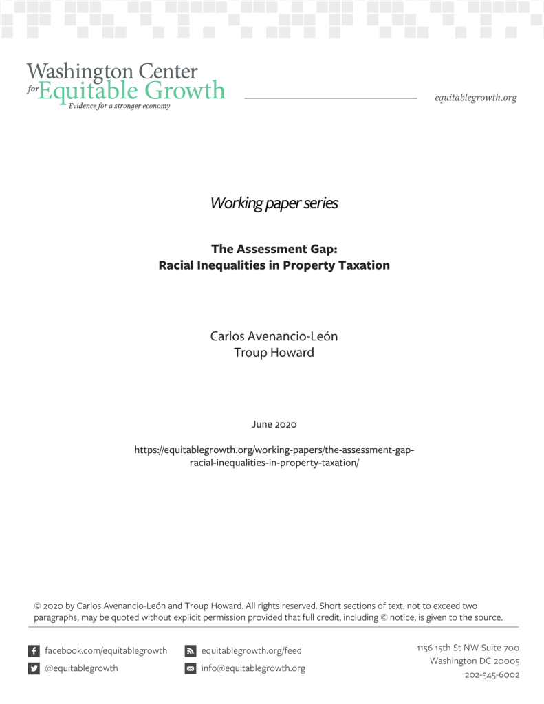 The Assessment Gap: Racial Inequalities in Property Taxation