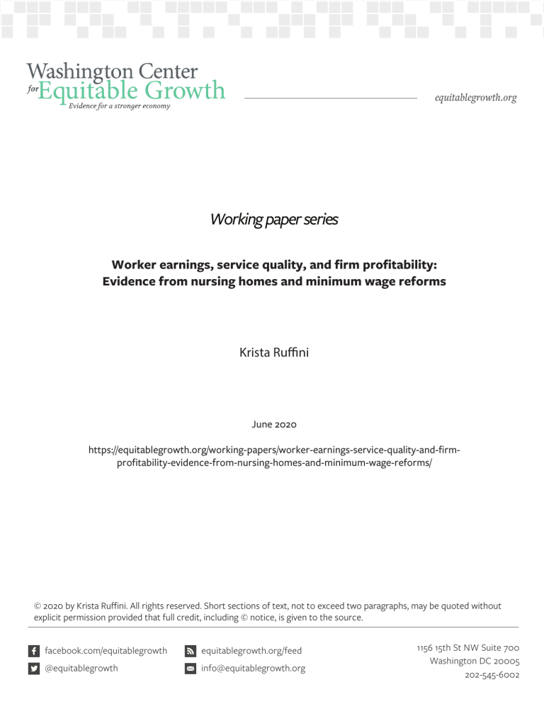 Worker earnings, service quality, and firm profitability: Evidence from nursing homes and minimum wage reforms