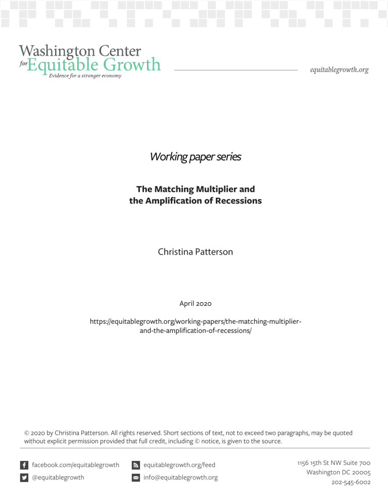 The Matching Multiplier and the Amplification of Recessions