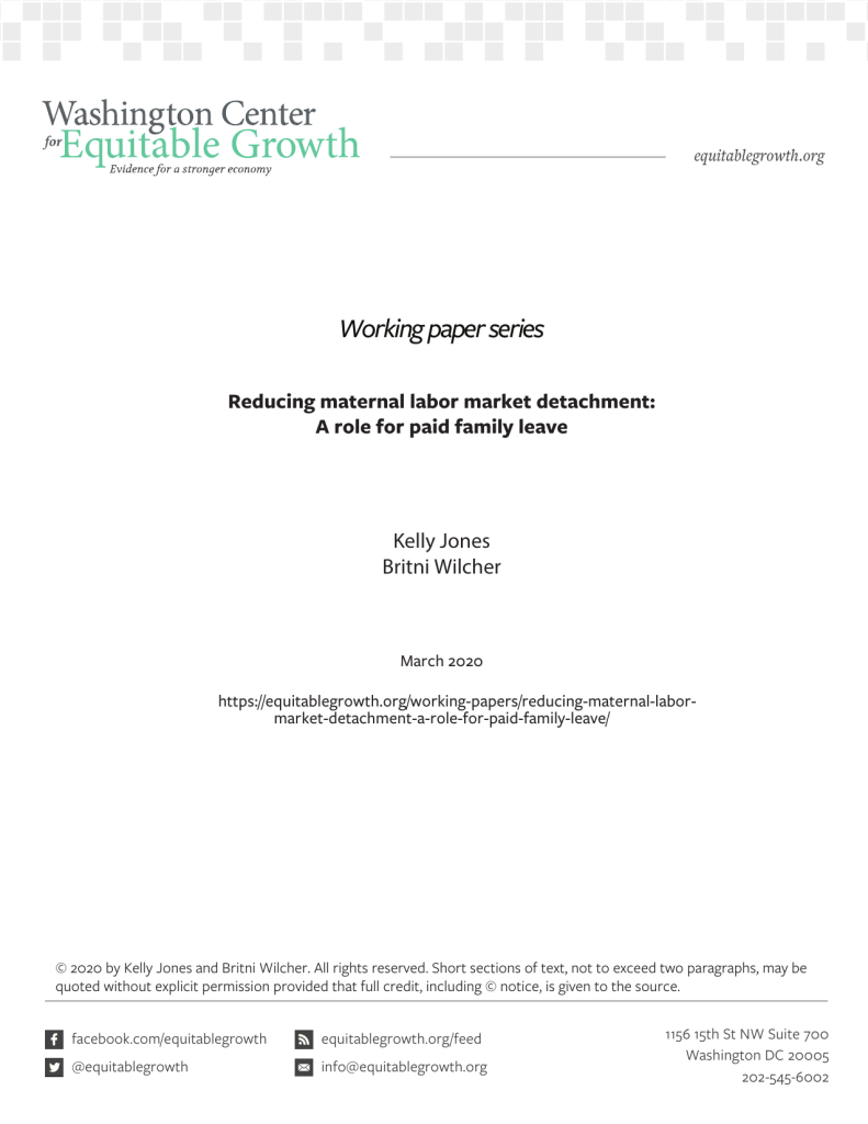 Reducing maternal labor market detachment: A role for paid family leave