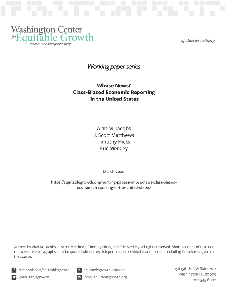 Whose News? Class-Biased Economic Reporting  in the United States