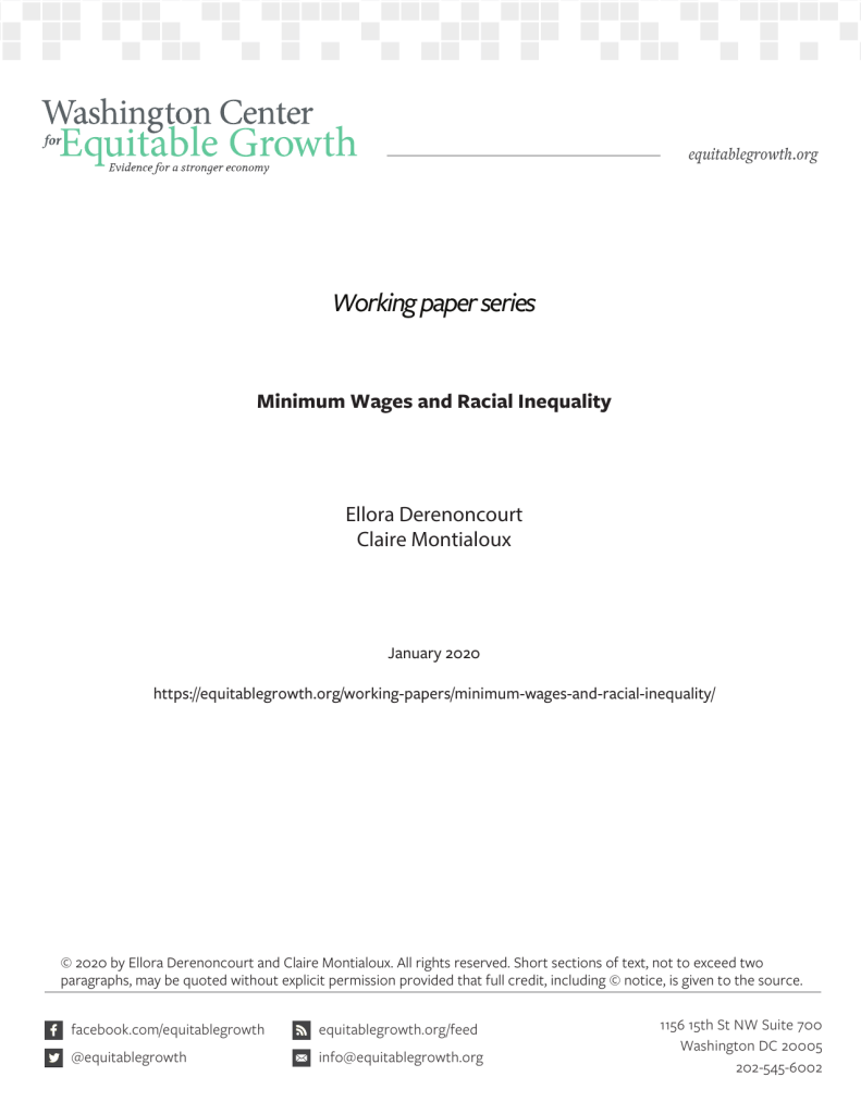 Minimum Wages and Racial Inequality