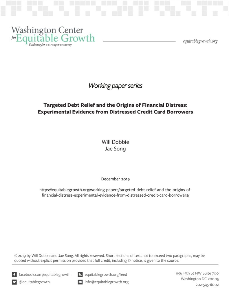 Targeted Debt Relief and the Origins of Financial Distress: Experimental Evidence from Distressed Credit Card Borrowers