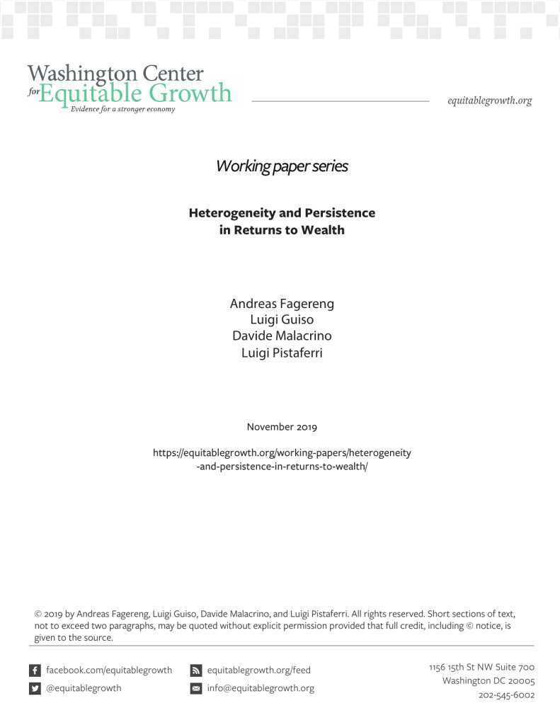 Heterogeneity and Persistence in Returns to Wealth