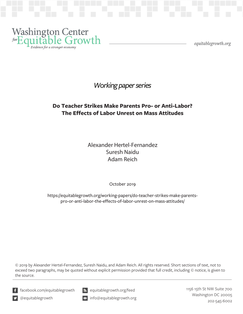 Do Teacher Strikes Make Parents Pro- or Anti-Labor? The Effects of Labor Unrest on Mass Attitudes