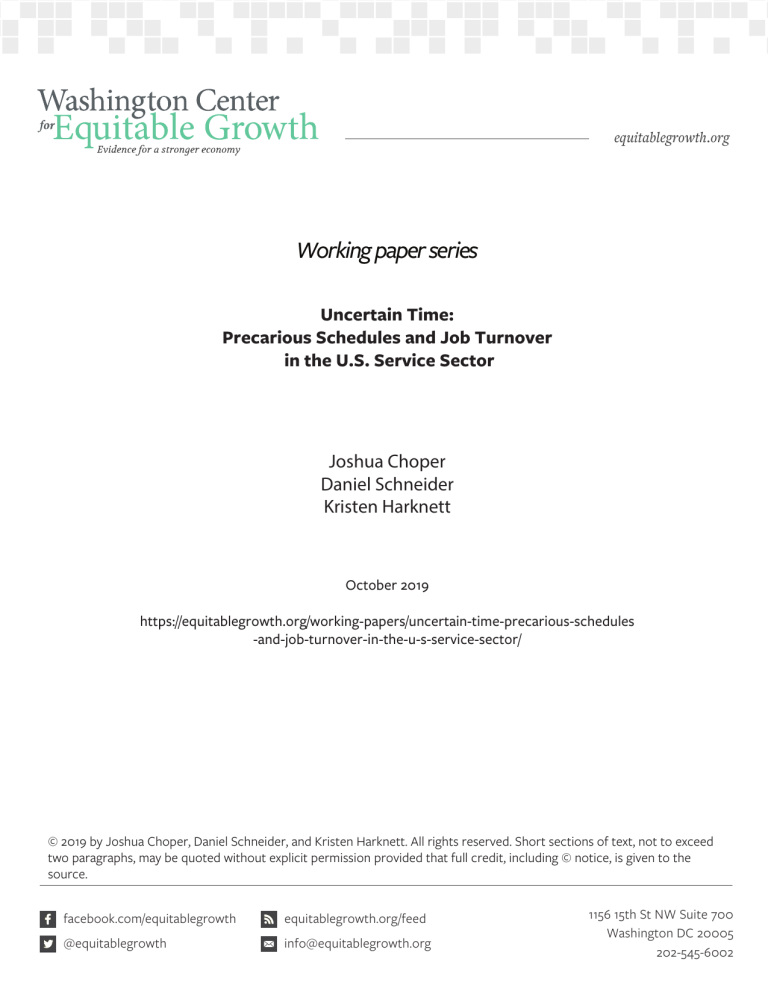 Uncertain Time: Precarious Schedules and Job Turnover in the U.S. Service Sector