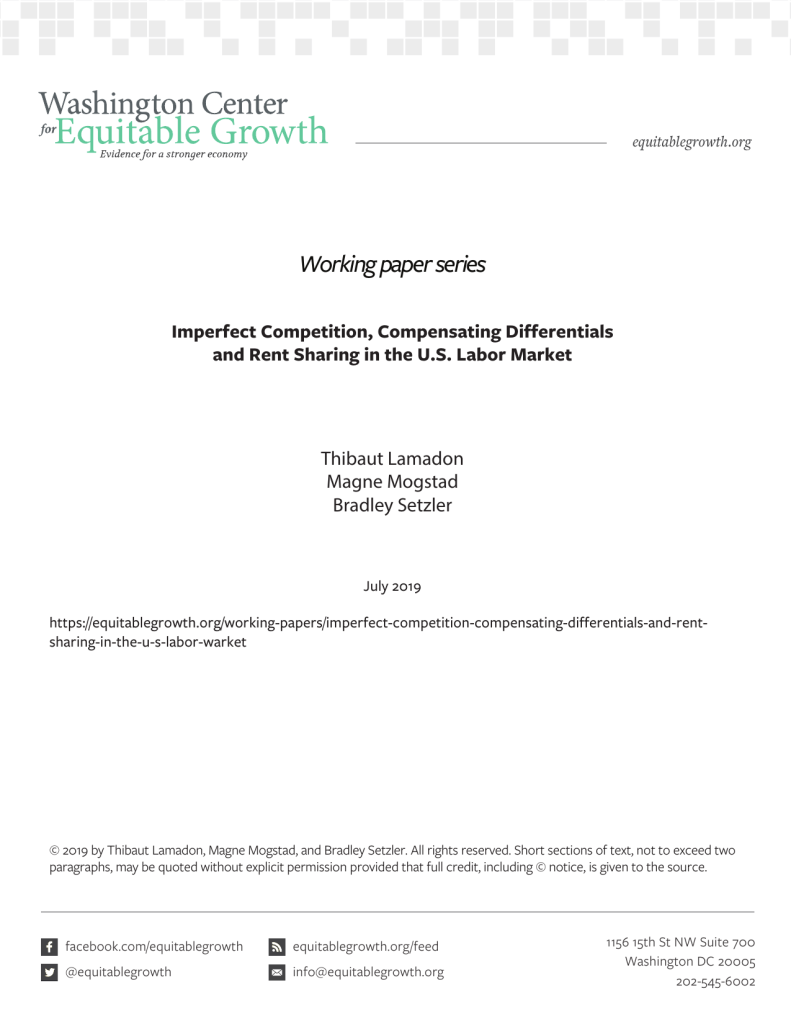 Imperfect competition, compensating differentials and rent sharing in the U.S. labor market