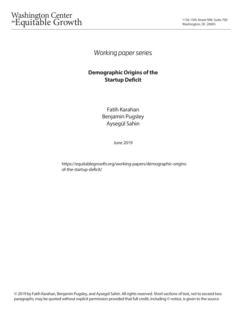 Demographic Origins of the Startup Deficit