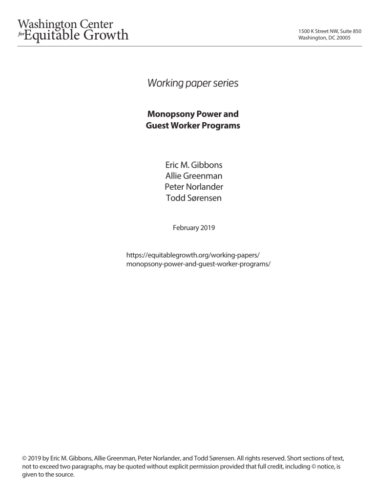 Monopsony power and guest worker programs