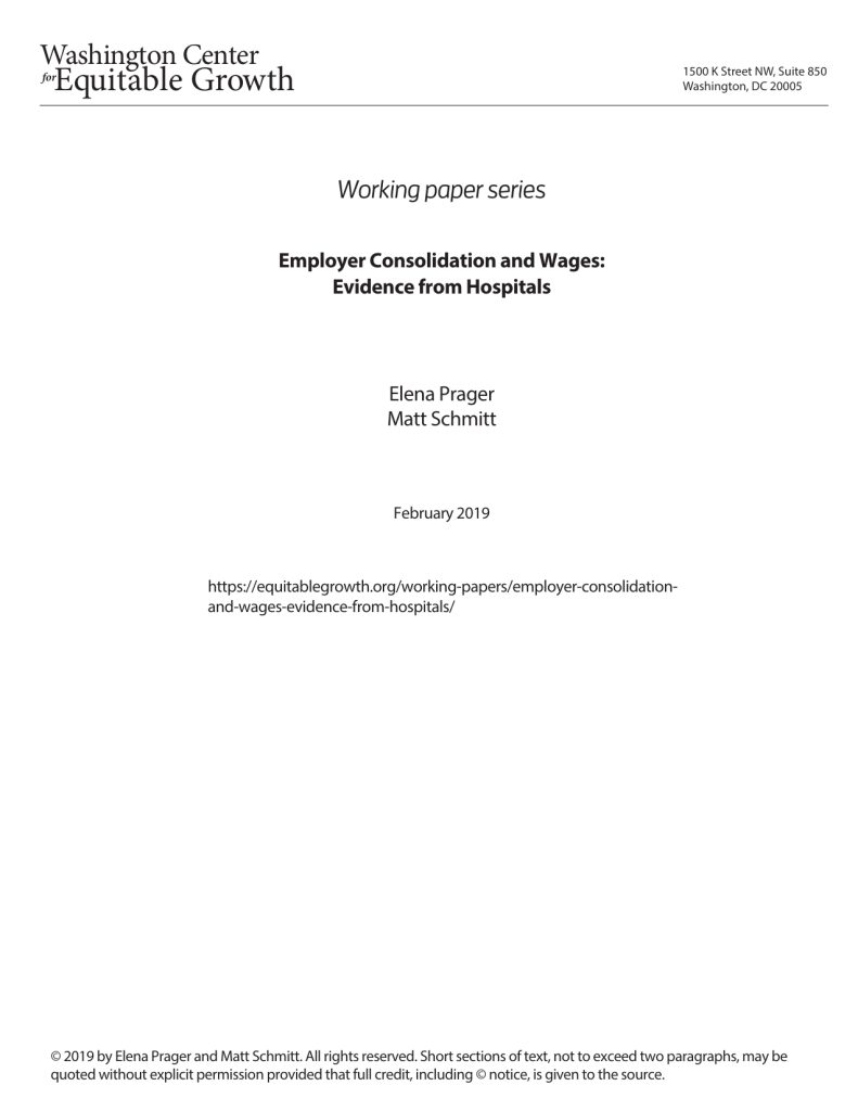 Employer consolidation and wages: Evidence from hospitals