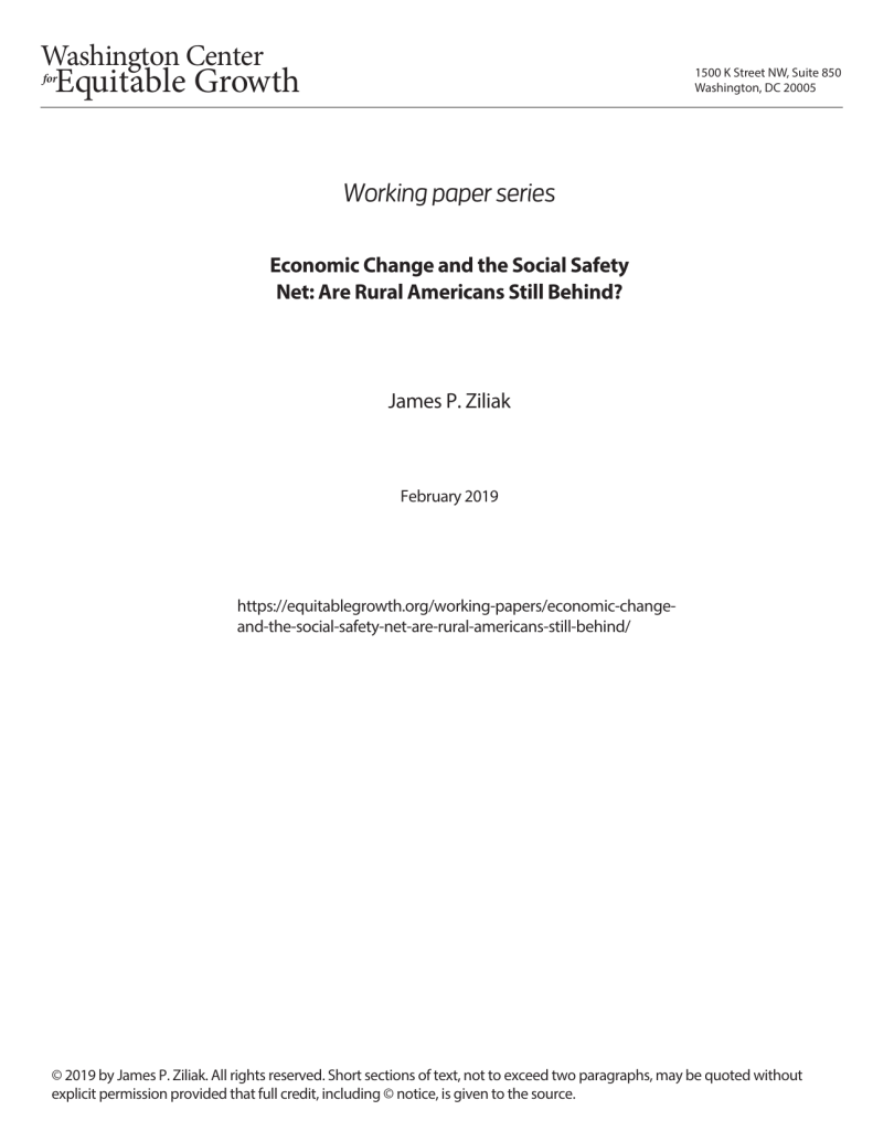 Economic change and the social safety net: Are rural Americans still behind?