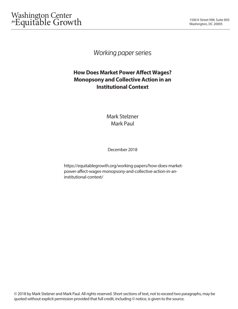 How does market power affect wages? Monopsony and collective action in an institutional context