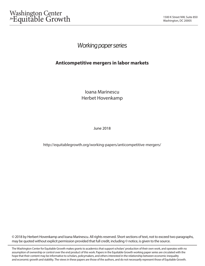 Anticompetitive mergers in labor markets