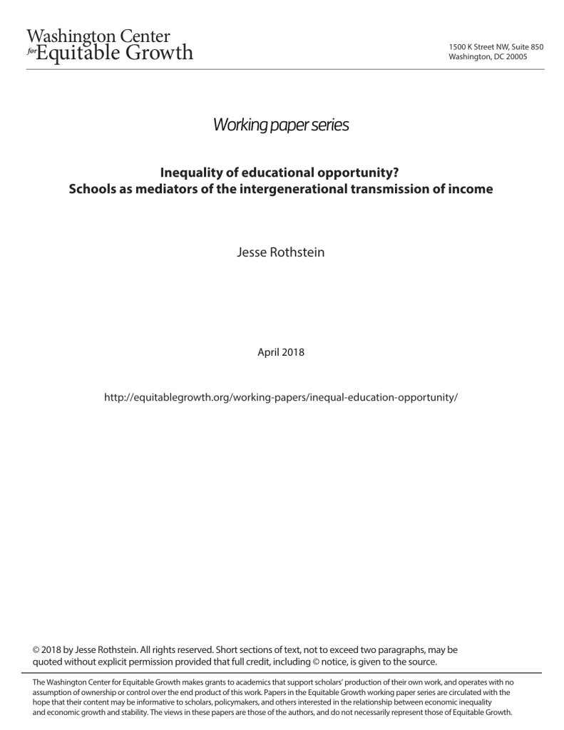 Inequality of educational opportunity? Schools as mediators of the intergenerational transmission of income