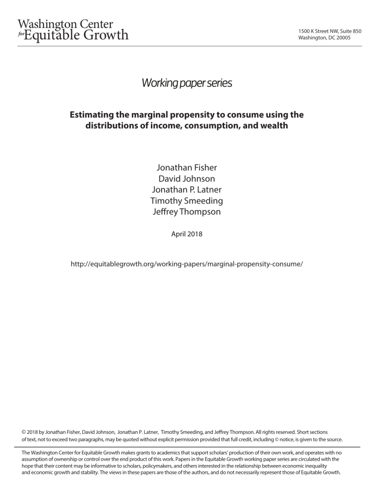 Estimating the marginal propensity to consume using the distributions of income, consumption, and wealth