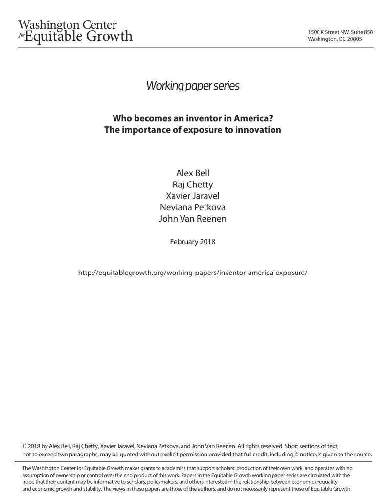 Who becomes an inventor in America? The importance of exposure to innovation