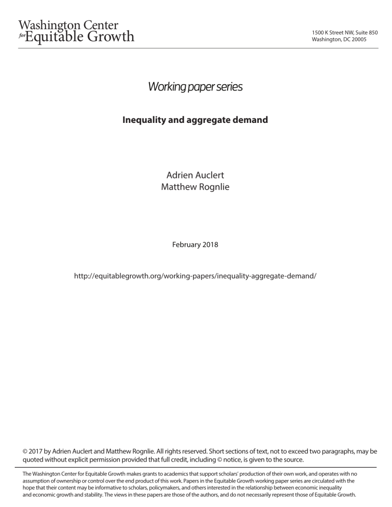 Inequality and aggregate demand