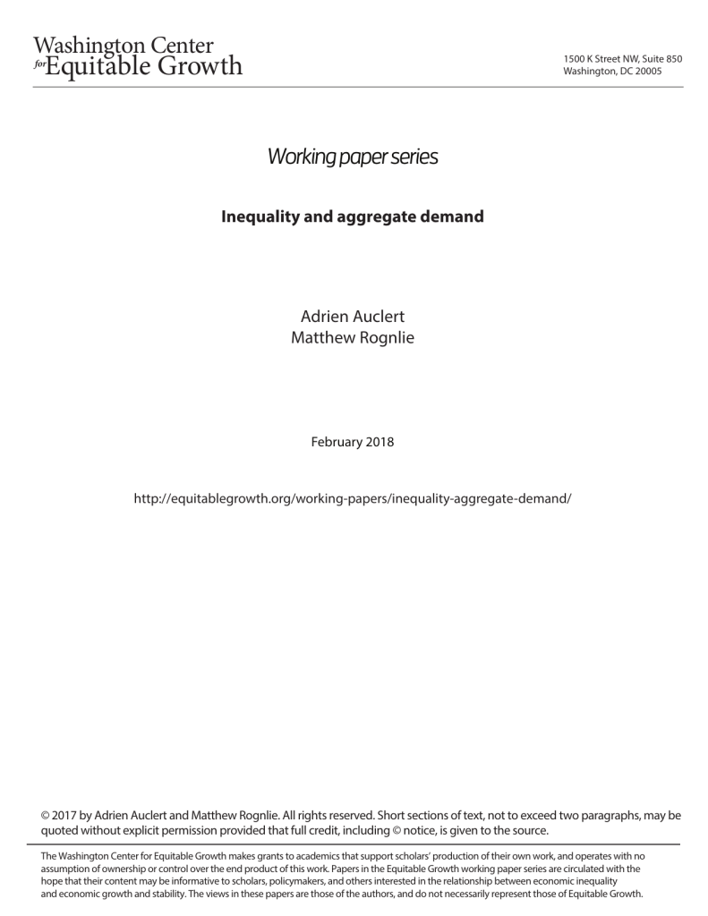 Inequality and aggregate demand