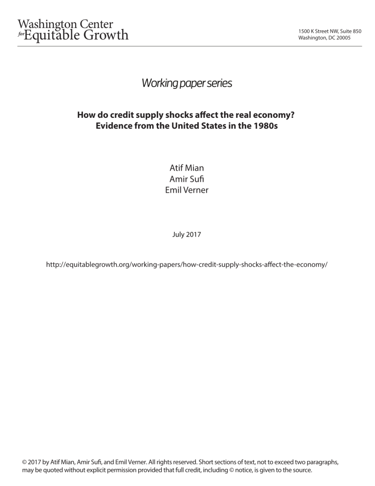 How do credit supply shocks affect the real economy? Evidence from the United States in the 1980s