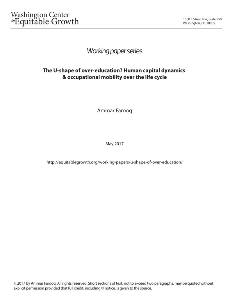 The U-shape of over-education? Human capital dynamics & occupational mobility over the life cycle