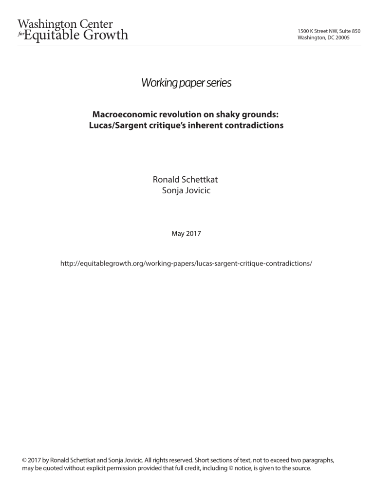 Macroeconomic revolution on shaky grounds: Lucas/Sargent critique’s inherent contradictions