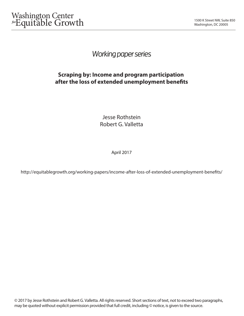 Scraping by: Income and program participation after the loss of extended unemployment benefits