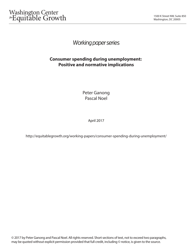Consumer spending during unemployment: Positive and normative implications