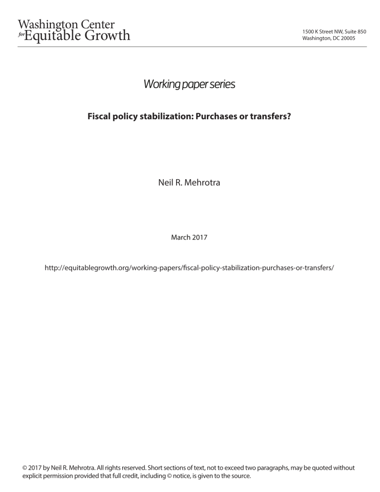 Fiscal policy stabilization: Purchases or transfers?